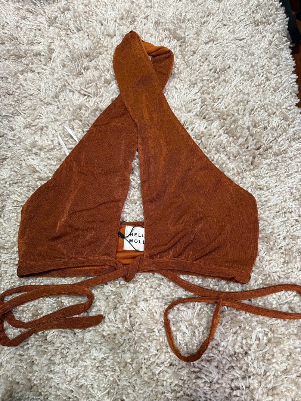 Hello Molly Rust Halter Wrap Crop Top